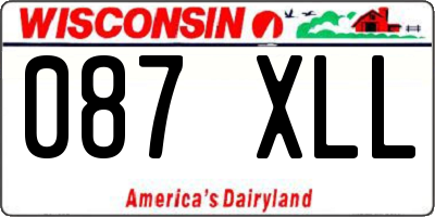 WI license plate 087XLL