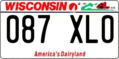 WI license plate 087XLO
