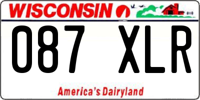 WI license plate 087XLR