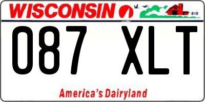 WI license plate 087XLT