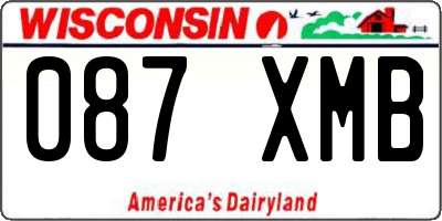 WI license plate 087XMB