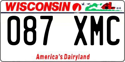 WI license plate 087XMC