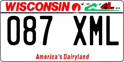 WI license plate 087XML