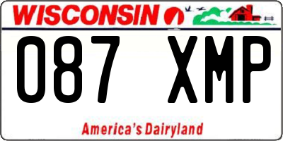 WI license plate 087XMP