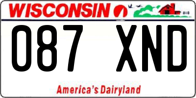 WI license plate 087XND