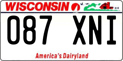 WI license plate 087XNI