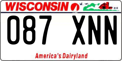 WI license plate 087XNN