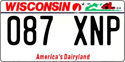 WI license plate 087XNP