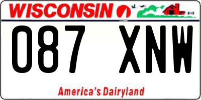 WI license plate 087XNW