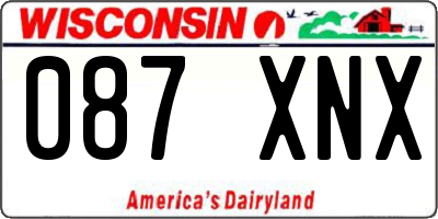WI license plate 087XNX