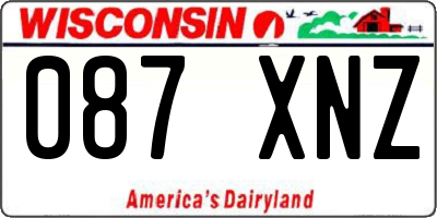 WI license plate 087XNZ