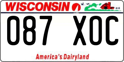 WI license plate 087XOC