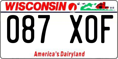 WI license plate 087XOF