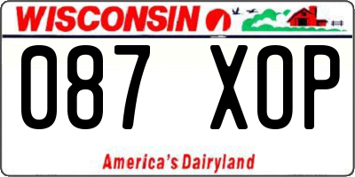 WI license plate 087XOP