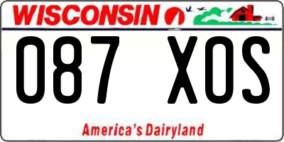 WI license plate 087XOS