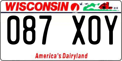 WI license plate 087XOY