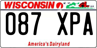 WI license plate 087XPA