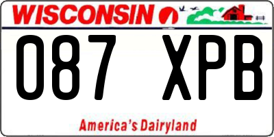 WI license plate 087XPB