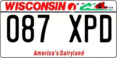 WI license plate 087XPD