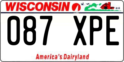 WI license plate 087XPE