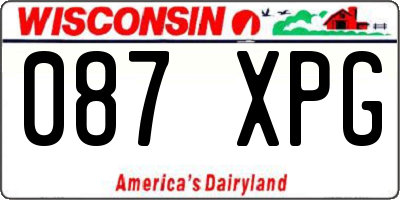 WI license plate 087XPG