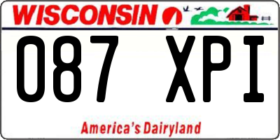 WI license plate 087XPI