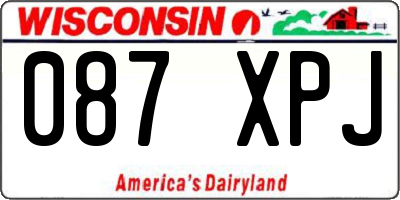 WI license plate 087XPJ