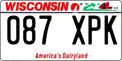 WI license plate 087XPK