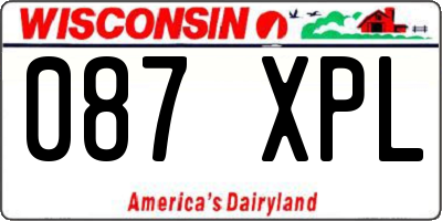 WI license plate 087XPL