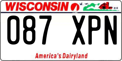 WI license plate 087XPN