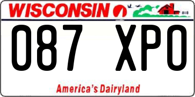WI license plate 087XPO