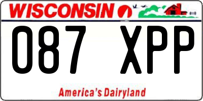 WI license plate 087XPP