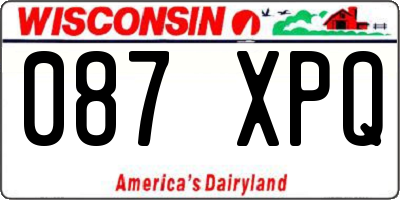 WI license plate 087XPQ