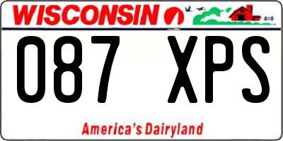 WI license plate 087XPS