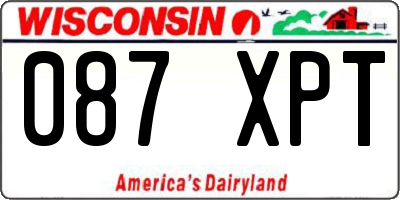 WI license plate 087XPT