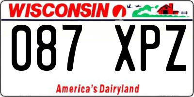 WI license plate 087XPZ