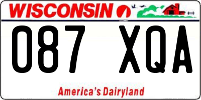 WI license plate 087XQA
