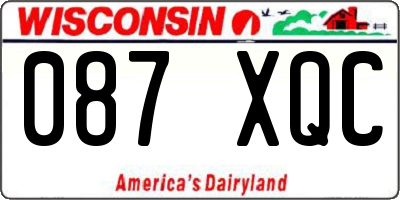 WI license plate 087XQC