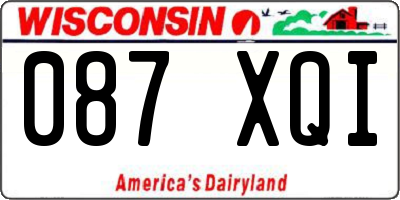 WI license plate 087XQI