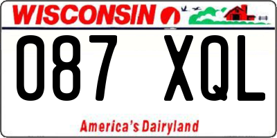WI license plate 087XQL