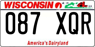 WI license plate 087XQR
