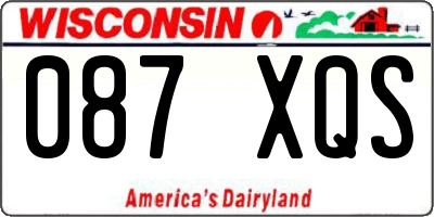 WI license plate 087XQS