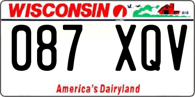 WI license plate 087XQV