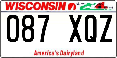 WI license plate 087XQZ