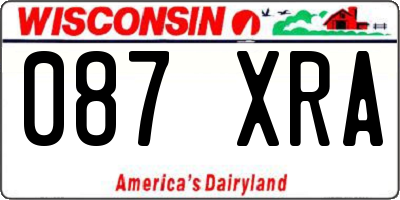 WI license plate 087XRA