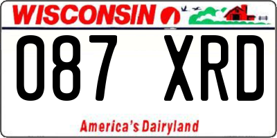 WI license plate 087XRD