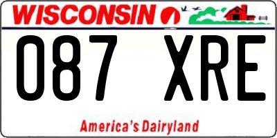 WI license plate 087XRE