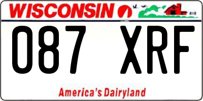 WI license plate 087XRF