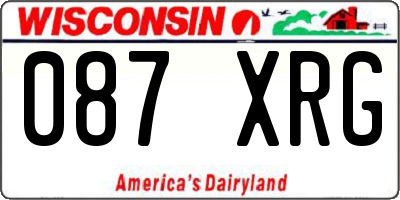 WI license plate 087XRG