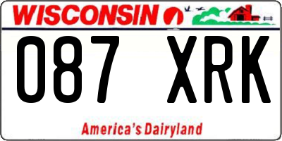 WI license plate 087XRK
